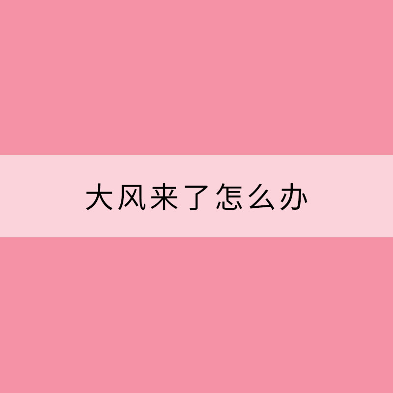 大風(fēng)來了怎么辦